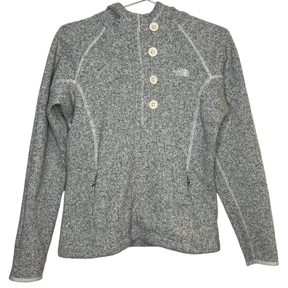 THE North Face Crescent Sunshine Fleeze Half Zip Button Up Hooded Sweatshirt - Picture 1 of 10